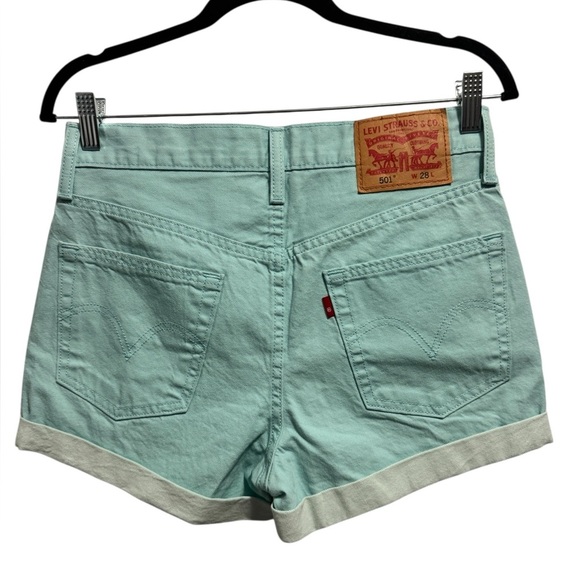 Levi's 501 Style Denim Shorts Mint - Picture 2 of 10